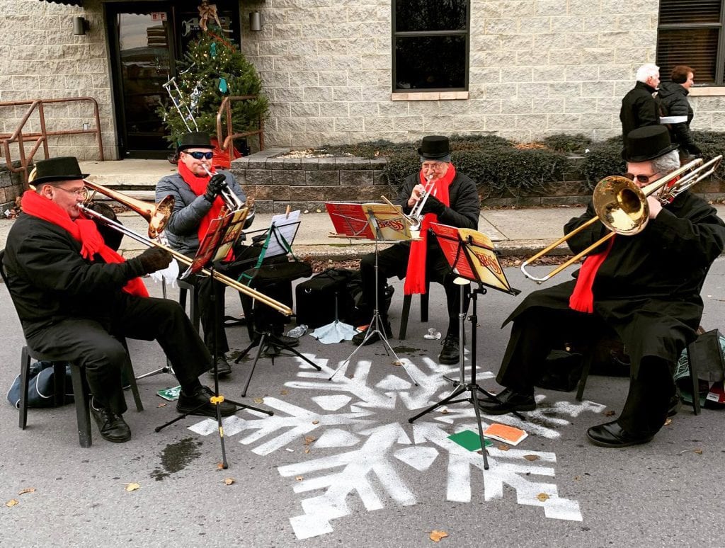 The Brass Quartet performs at the Snow Forge Festival in 2019.