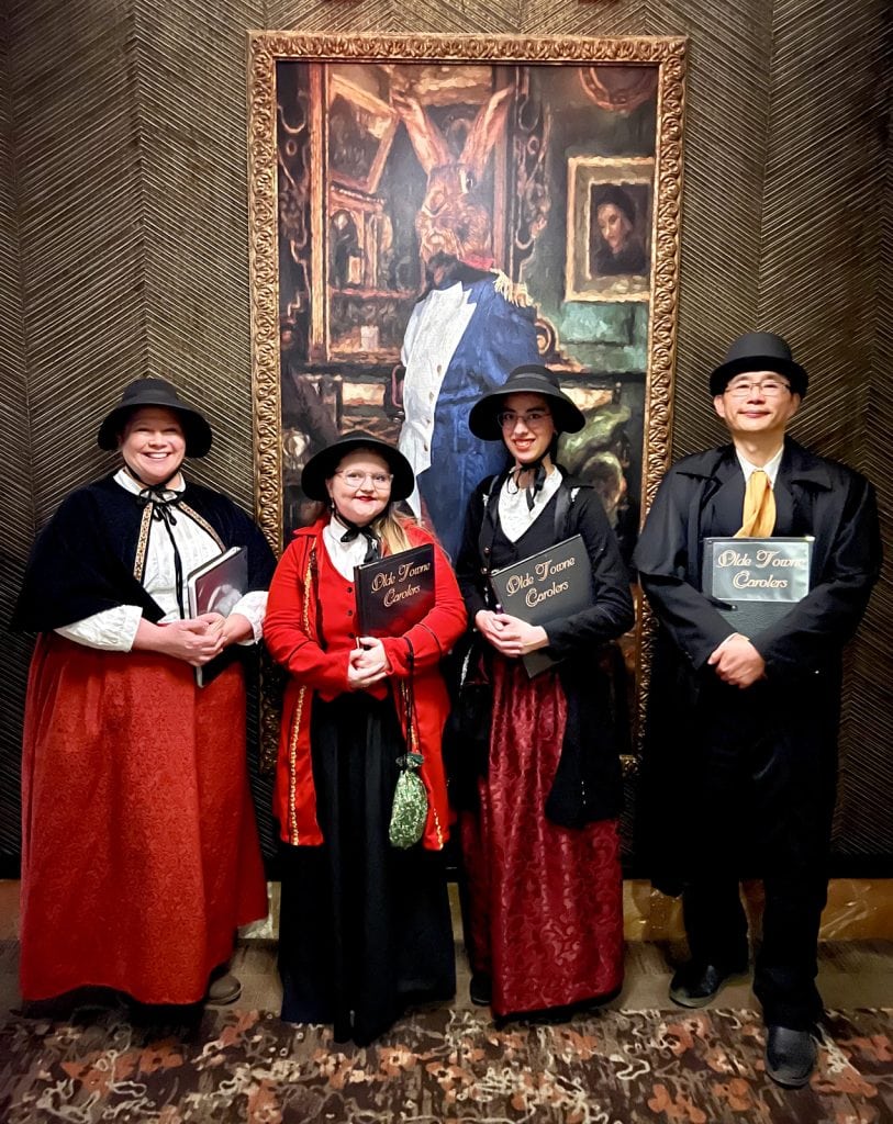 Performing for an office Christmas party in Arlington, VA.