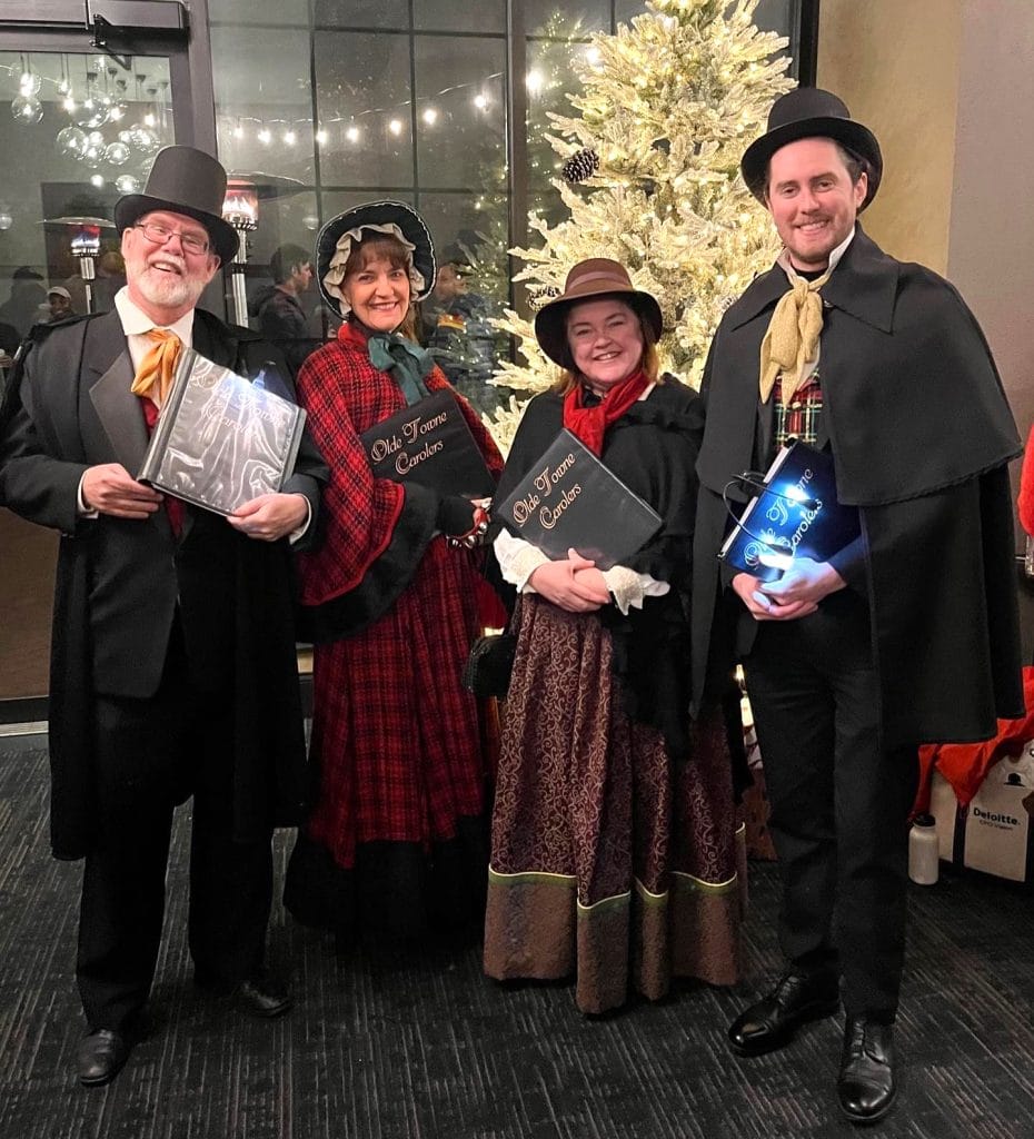 A quartet of our carolers perform for a private party at the Fitler Club in Philadelphia.