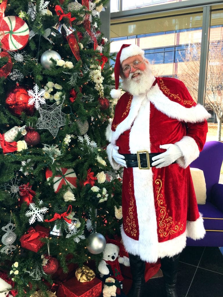 Santa Claus at the Pfizer Pharmaceuticals Christmas party.