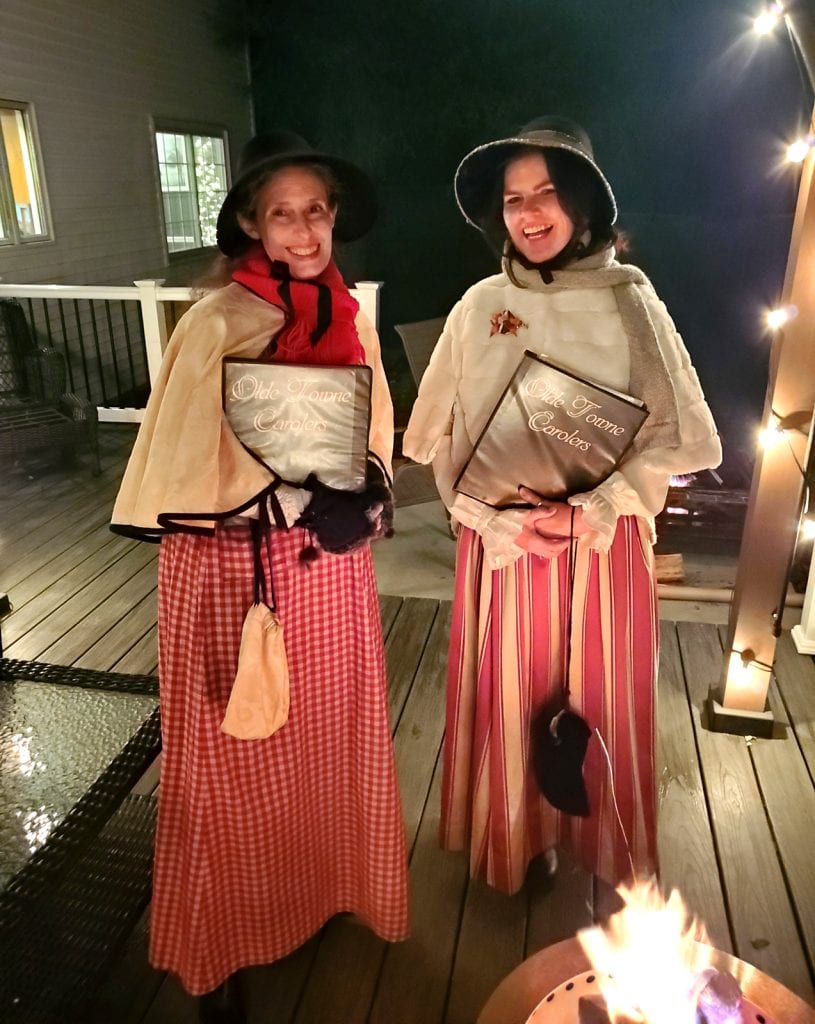 A fire pit is a welcome discovery for a Singing Carol-Gram!