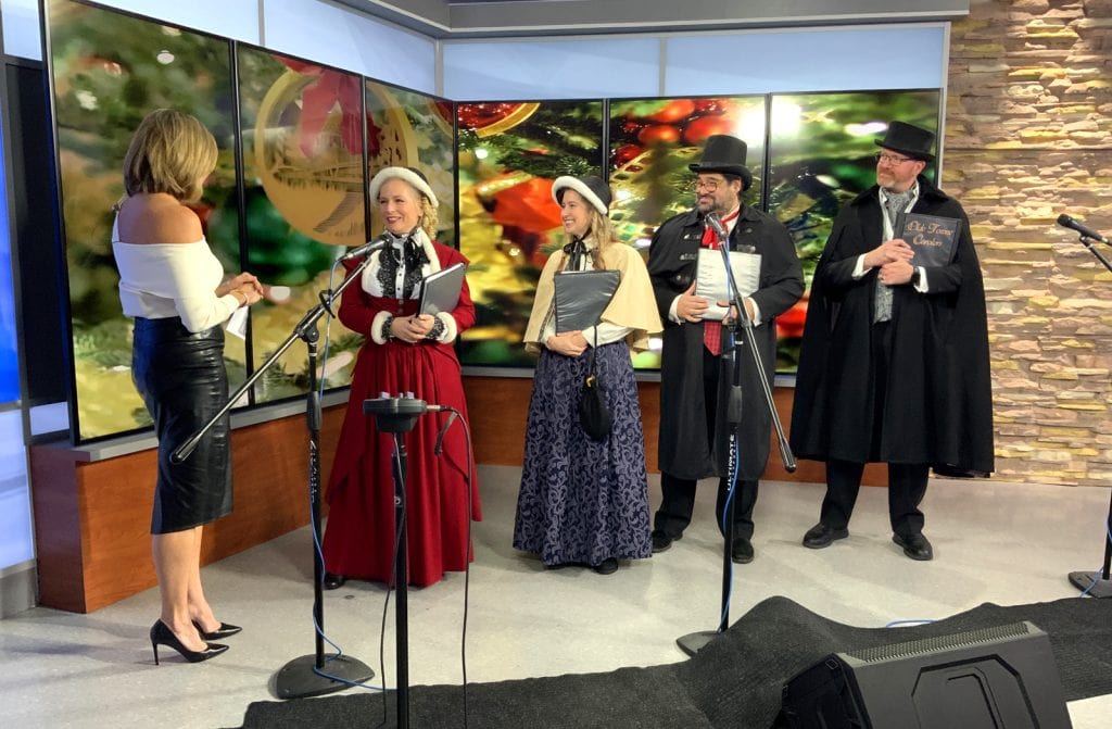 The carolers are interviewed by anchor Eve Russo during our annual appearance on WFMZ Channel 69's "Music Monday" feature in 2021.