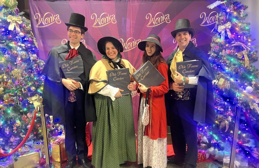 Olde Towne Carolers performed at the Boston premiere of "Wonka"!