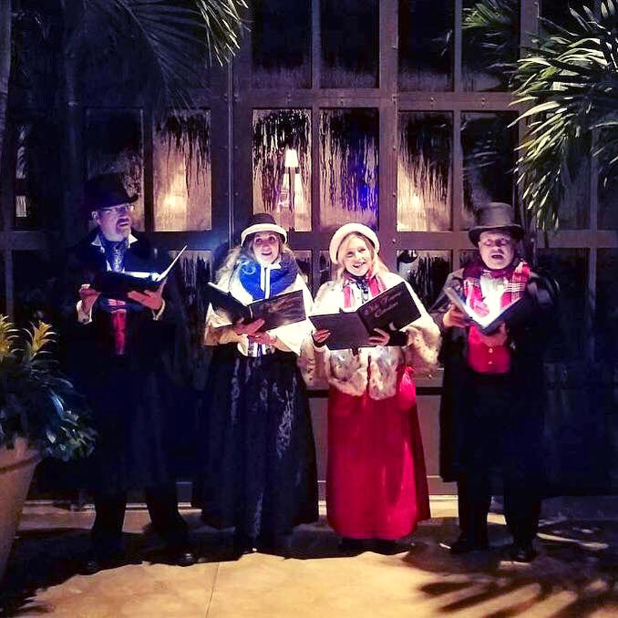 Caroling inside in 2017.